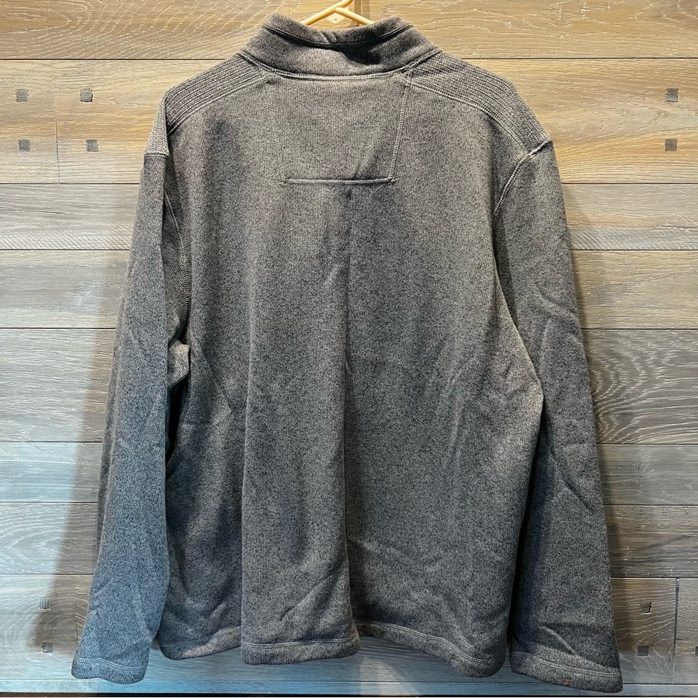 G.H. Bass & Co. Gray‎ Quarter Button Sherpa-Lined Collar Sweater, XXL / TTG - Picture 2 of 6